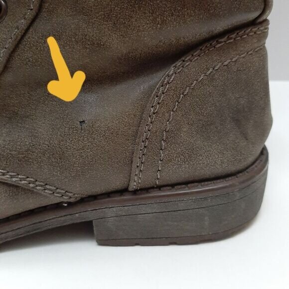 ROXY Riley Lace-Up Fold Over Combat Ankle Flat Casual Boots Grey Green Sz 7.5 - Picture 9 of 16